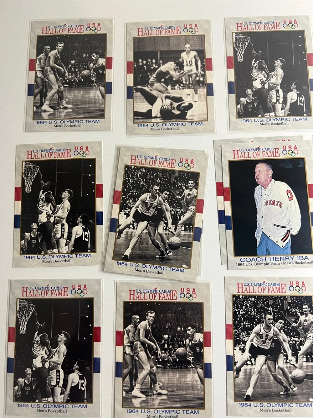 50+ Vintage US Olympics Basketball Hall of Fame Trading Cards